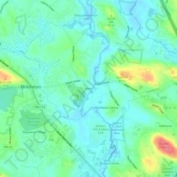 Carte topographique Howe, altitude, relief