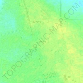 Carte topographique Zango II, altitude, relief