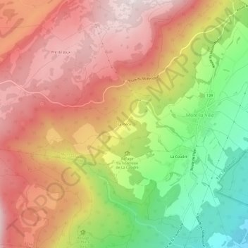 Carte topographique La Pièce, altitude, relief