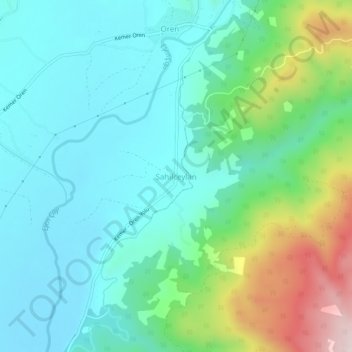 Carte topographique Sahilceylan, altitude, relief