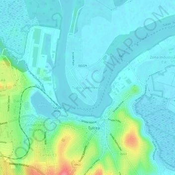 Carte topographique Tudor Vladimirescu, altitude, relief