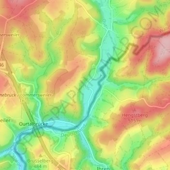 Carte topographique Weppeler, altitude, relief