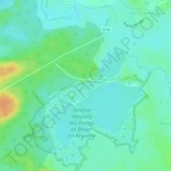 Carte topographique Le Grand Normand, altitude, relief