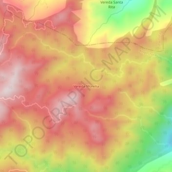 Carte topographique Vereda Morelia, altitude, relief