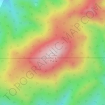 Carte topographique Wheeler Mountain, altitude, relief