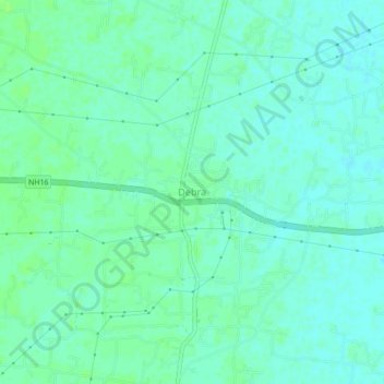 Carte topographique Debra, altitude, relief