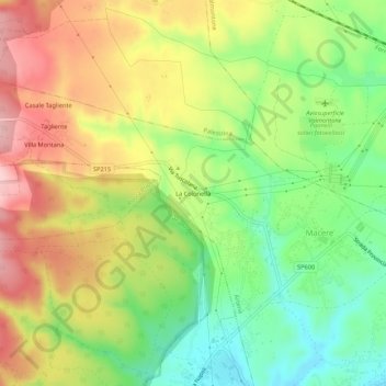 Carte topographique La Colonella, altitude, relief