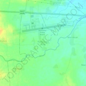 Carte topographique Rawatpura Toos, altitude, relief
