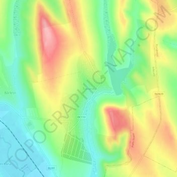 Carte topographique Totoești, altitude, relief