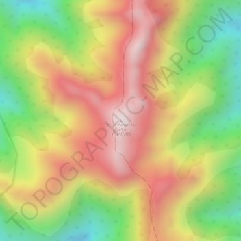 Carte topographique Cerro Paramillo, altitude, relief