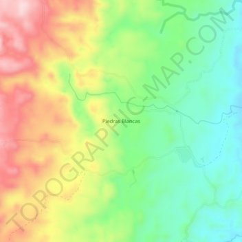 Carte topographique Piedras Blancas, altitude, relief