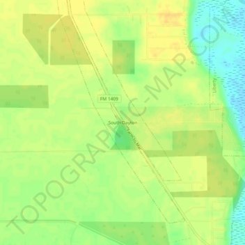 Carte topographique South Dayton, altitude, relief