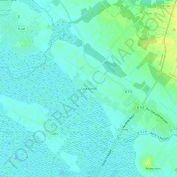 Carte topographique Saint-Martin, altitude, relief