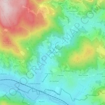 Carte topographique La Barraque, altitude, relief