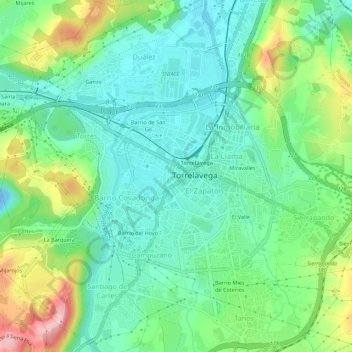 Carte topographique Barrio Quebrantada, altitude, relief