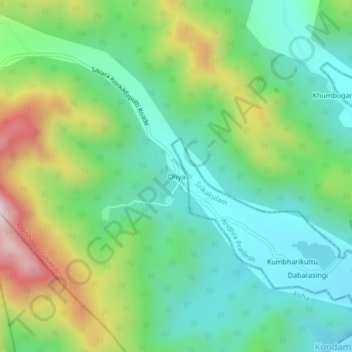 Carte topographique Ohya, altitude, relief