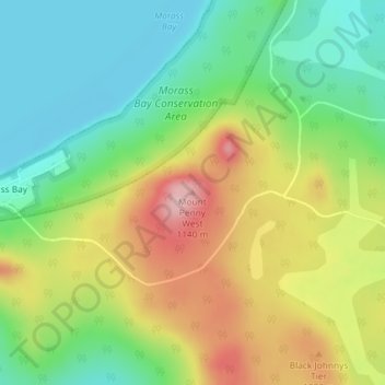 Carte topographique Mount Penny West, altitude, relief