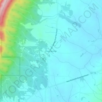 Carte topographique Floyd Springs, altitude, relief
