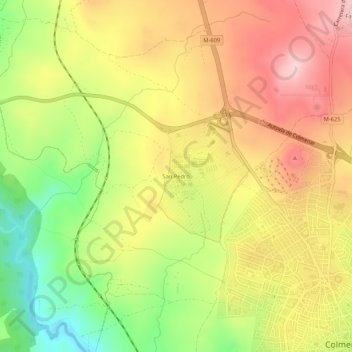 Carte topographique San Pedro, altitude, relief