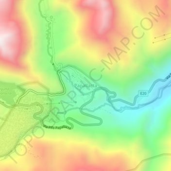 Carte topographique Papallacta, altitude, relief