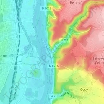 Carte topographique Saint-Adrien, altitude, relief
