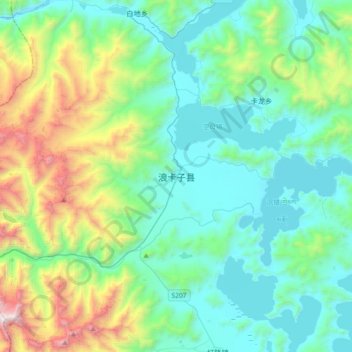 Carte topographique 浪卡子县, altitude, relief