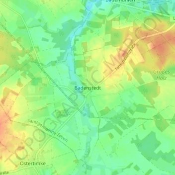 Carte topographique Badenstedt, altitude, relief