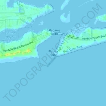 Carte topographique Florida Point, altitude, relief