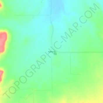 Carte topographique Admiral, altitude, relief