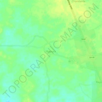 Carte topographique Rajpura, altitude, relief