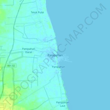 Carte topographique Panipahan, altitude, relief