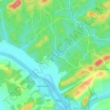 Carte topographique Peters Mill, altitude, relief