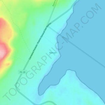Carte topographique Atenas, altitude, relief