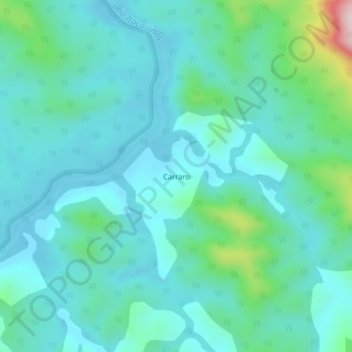 Carte topographique Carraro, altitude, relief