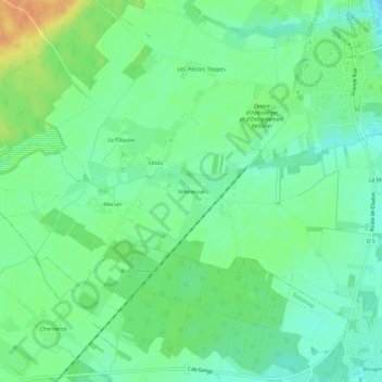 Carte topographique Villeneuve, altitude, relief