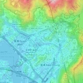 Carte topographique 關門口村, altitude, relief