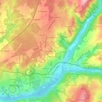 Carte topographique La Haute Gorce, altitude, relief