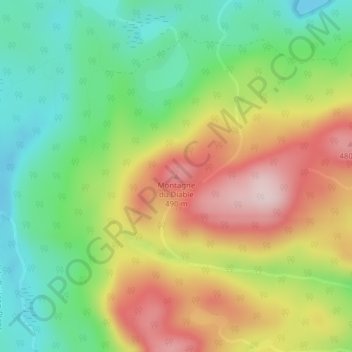Carte topographique Montagne du Diable, altitude, relief