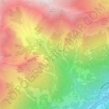 Carte topographique Grange della Valle, altitude, relief