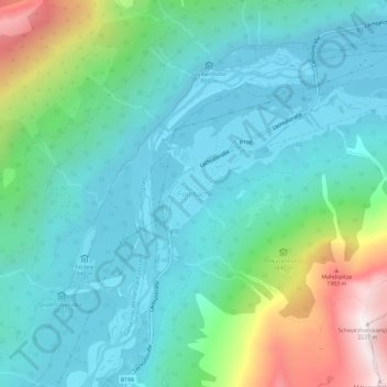 Carte topographique Forchach, altitude, relief
