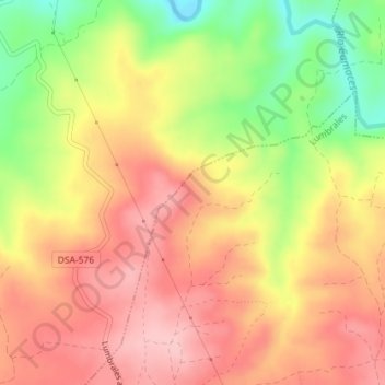 Carte topographique La Cambona, altitude, relief
