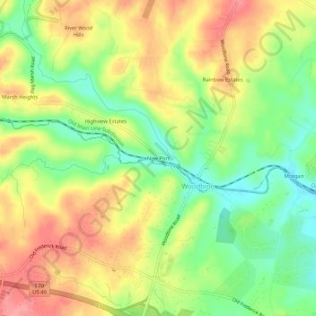 Carte topographique New Port, altitude, relief