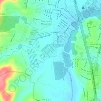 Carte topographique Engenho Monjope, altitude, relief