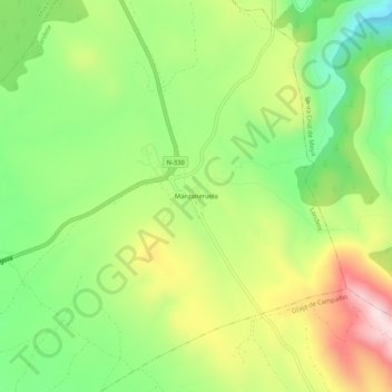 Carte topographique Manzaneruela, altitude, relief