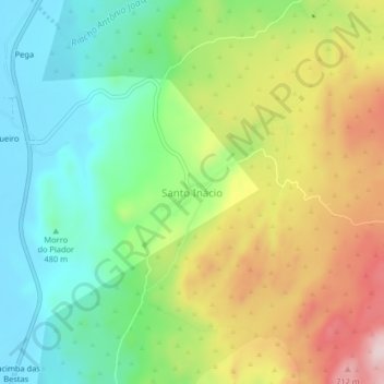 Carte topographique Santo Inácio, altitude, relief