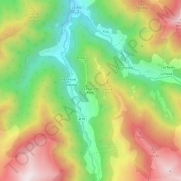 Carte topographique La Ruse d'En Haut, altitude, relief