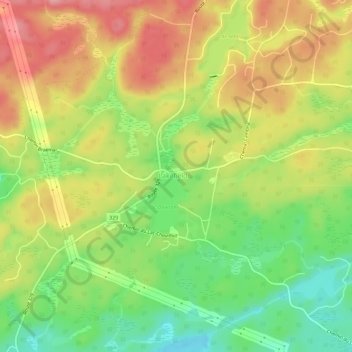 Carte topographique Canton de Gore, altitude, relief