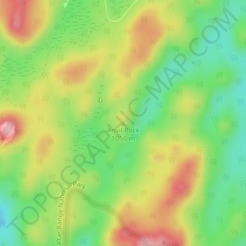 Carte topographique Anvil Rock, altitude, relief