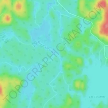 Carte topographique Lac Bergeron, altitude, relief