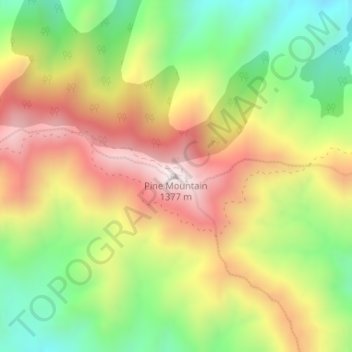 Carte topographique Pine Mountain, altitude, relief